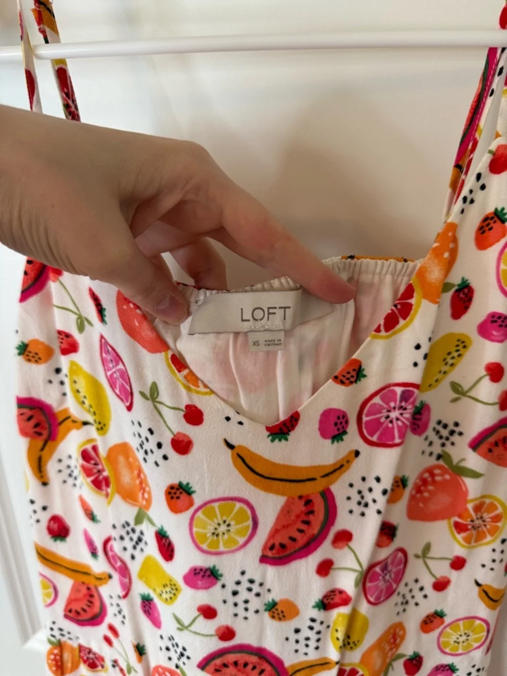LOFT White Fruit Salad Sleeveless Romper - Picture 4 of 7